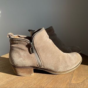 Lucky Brand Suede zipper booties